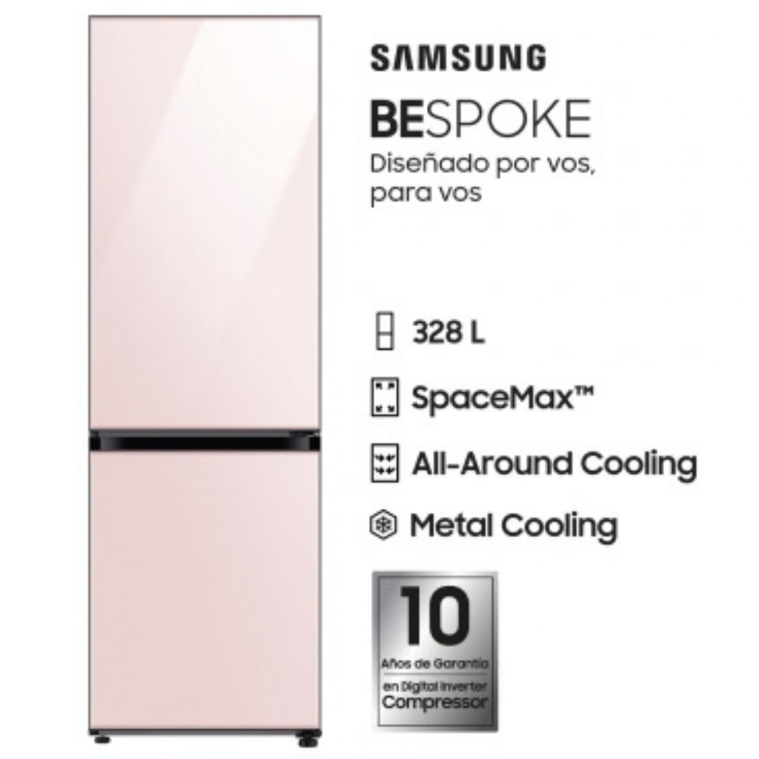 Heladera Samsung 328 Litros Inverter No Frost Glam Pink - Imagen 2